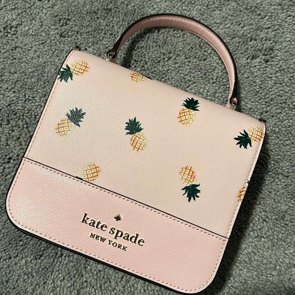 Kate spade purse staci square pineapple crossbody bag with matching wallet